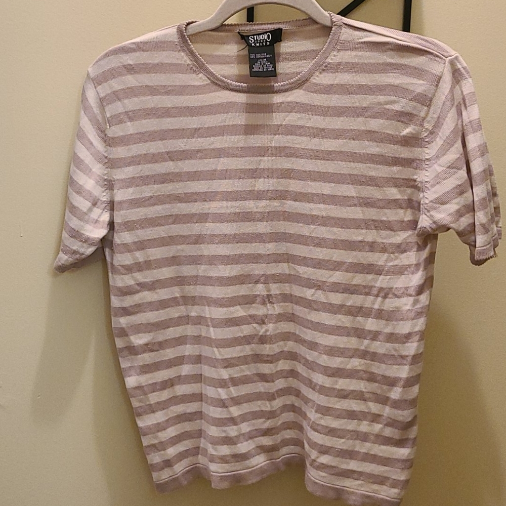 Studio 3000 Knits Striped Dressy Tee